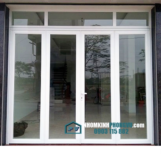 Mẫu cửa nhôm xingfa màu trắng sứ đẹp 01