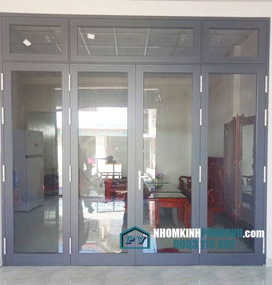 Làm cửa nhôm xingfa 4 cánh mở quay nhà chị Ngọc, KDC Nam Rạch Chiếc, Phường An Phú, Quận 2, TPHCM