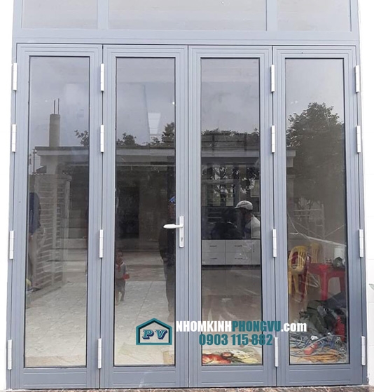 Làm cửa nhôm kính 4 cánh cho nhà anh Toàn, KDC Hưng Phú, Phường Hiệp Bình Chánh, Thủ Đức, TPHCM