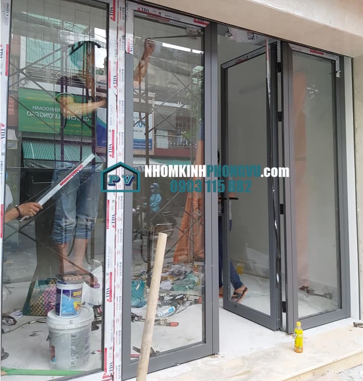Làm cửa nhôm xingfa 4 cánh tại đường Đình Tân Khai, Bình Trị Đông, Bình Tân, TPHCM