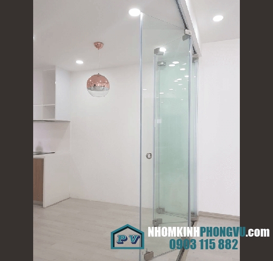 Thi công cửa kính lùa xếp trượt xếp gấp nhiều cánh văn phòng đẹp TPHCM
