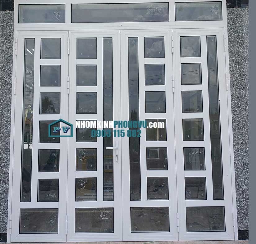 13+ mẫu cửa đi nhôm kính 4 cánh màu trắng sứ giá rẻ được ưa chuộng nhất hiện nay