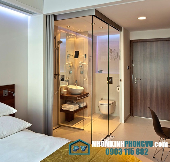 Mẫu phòng tắm kính hiện đại 